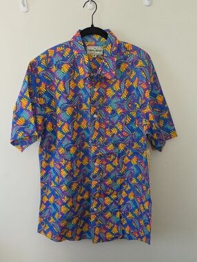 Tipsy Elves Men's Boombox Seahorse Hawaiian Print Shirt XXL